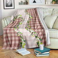 Mocha Hawaii Palaka Blanket Maile Pikake Honohono Orchid Lei