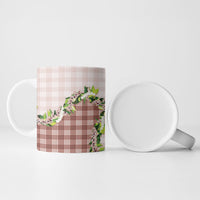 Mocha Hawaii Palaka Ceramic Mug Maile Pikake Honohono Orchid Lei LT05 - Polynesian Pride