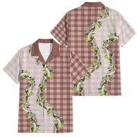 Mocha Hawaii Palaka Family Matching Long Sleeve Bodycon Dress and Hawaiian Shirt Maile Pikake Honohono Orchid Lei LT05 Dad's Shirt - Short Sleeve Mocha - Polynesian Pride