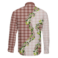 Mocha Hawaii Palaka Family Matching Summer Maxi Dress and Hawaiian Shirt Maile Pikake Honohono Orchid Lei LT05 Son's Shirt Mocha - Polynesian Pride