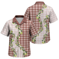 Mocha Hawaii Palaka Family Matching Tank Maxi Dress and Hawaiian Shirt Maile Pikake Honohono Orchid Lei LT05 Son's Shirt Mocha - Polynesian Pride