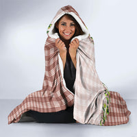 Mocha Hawaii Palaka Hooded Blanket Maile Pikake Honohono Orchid Lei LT05 - Polynesian Pride
