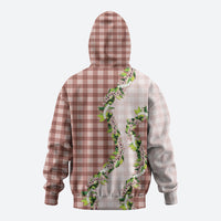 Mocha Hawaii Palaka Hoodie Maile Pikake Honohono Orchid Lei LT05 - Polynesian Pride