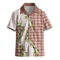 Mocha Hawaii Palaka Kid Hawaiian Shirt Maile Pikake Honohono Orchid Lei LT05 - Polynesian Pride