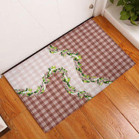 Mocha Hawaii Palaka Rubber Doormat Maile Pikake Honohono Orchid Lei LT05 - Polynesian Pride