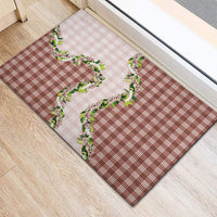 Mocha Hawaii Palaka Rubber Doormat Maile Pikake Honohono Orchid Lei LT05 - Polynesian Pride