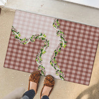 Mocha Hawaii Palaka Rubber Doormat Maile Pikake Honohono Orchid Lei LT05 - Polynesian Pride
