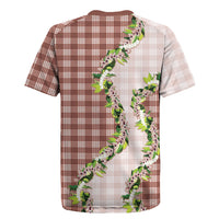 Mocha Hawaii Palaka Rugby Jersey Maile Pikake Honohono Orchid Lei LT05 - Polynesian Pride