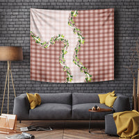 Mocha Hawaii Palaka Tapestry Maile Pikake Honohono Orchid Lei