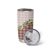 Mocha Hawaii Palaka Tumbler Cup Maile Pikake Honohono Orchid Lei LT05 - Polynesian Pride