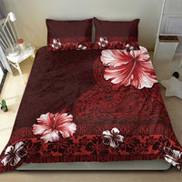 Hawaii Hibiscus With Oxblood Polynesian Pattern Bedding Set LT05 - Polynesian Pride
