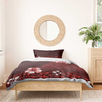Hawaii Hibiscus With Oxblood Polynesian Pattern Bedding Set LT05 - Polynesian Pride