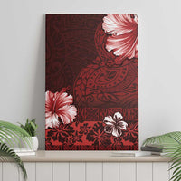 Hawaii Hibiscus With Oxblood Polynesian Pattern Canvas Wall Art LT05 - Polynesian Pride