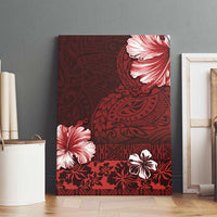 Hawaii Hibiscus With Oxblood Polynesian Pattern Canvas Wall Art LT05 - Polynesian Pride
