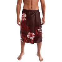 Hawaii Hibiscus With Oxblood Polynesian Pattern Lavalava LT05 Red - Polynesian Pride
