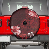 Hawaii Hibiscus With Oxblood Polynesian Pattern Spare Tire Cover LT05 - Polynesian Pride