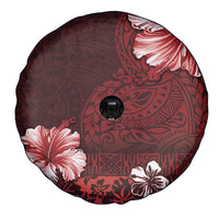 Hawaii Hibiscus With Oxblood Polynesian Pattern Spare Tire Cover LT05 - Polynesian Pride