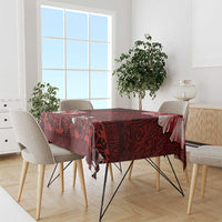 Hawaii Hibiscus With Oxblood Polynesian Pattern Tablecloth LT05 - Polynesian Pride