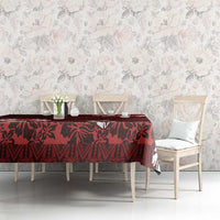 Hawaii Hibiscus With Oxblood Polynesian Pattern Tablecloth LT05 - Polynesian Pride