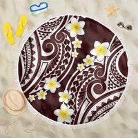 Plumeria With Oxblood Polynesian Tattoo Pattern Beach Blanket LT05 One Size 150cm Red - Polynesian Pride