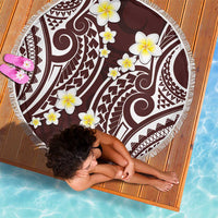 Plumeria With Oxblood Polynesian Tattoo Pattern Beach Blanket LT05 - Polynesian Pride