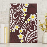 Plumeria With Oxblood Polynesian Tattoo Pattern Canvas Wall Art LT05 Without Frame Red - Polynesian Pride