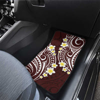 Plumeria With Oxblood Polynesian Tattoo Pattern Car Mats LT05 - Polynesian Pride