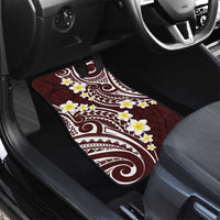 Plumeria With Oxblood Polynesian Tattoo Pattern Car Mats LT05 - Polynesian Pride