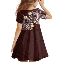 Plumeria With Oxblood Polynesian Tattoo Pattern Family Matching Puletasi and Hawaiian Shirt LT05 - Polynesian Pride