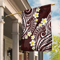 Plumeria With Oxblood Polynesian Tattoo Pattern Garden Flag LT05 House Flag Red - Polynesian Pride