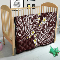 Plumeria With Oxblood Polynesian Tattoo Pattern Quilt