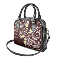 Plumeria With Oxblood Polynesian Tattoo Pattern Shoulder Handbag