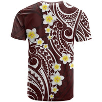 Plumeria With Oxblood Polynesian Tattoo Pattern T Shirt