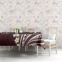 Plumeria With Oxblood Polynesian Tattoo Pattern Tablecloth LT05 - Polynesian Pride