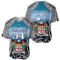 Personalised Happy 50th Fiji Day Baseball Jersey Forever Fiji With Tapa Tribal Pattern