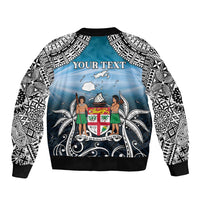 Personalised Happy 50th Fiji Day Bomber Jacket Forever Fiji With Tapa Tribal Pattern