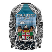 Personalised Happy 50th Fiji Day Long Sleeve Shirt Forever Fiji With Tapa Tribal Pattern