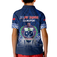 Samoa Rugby Kid Polo Shirt World Cup 2023 Coat Of Arms With Polynesian Pattern LT05 - Polynesian Pride