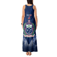 Custom Samoa Rugby Tank Maxi Dress World Cup 2023 Coat Of Arms With Polynesian Pattern LT05 - Polynesian Pride