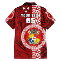 Custom Tonga Rugby Family Matching Off Shoulder Long Sleeve Dress and Hawaiian Shirt World Cup 2023 Coat Of Arms Ngatu Pattern LT05 - Polynesian Pride
