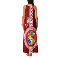 Custom Tonga Rugby Family Matching Tank Maxi Dress and Hawaiian Shirt World Cup 2023 Coat Of Arms Ngatu Pattern LT05 - Polynesian Pride