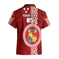 Custom Tonga Rugby Hawaiian Shirt World Cup 2023 Coat Of Arms Ngatu Pattern LT05 - Polynesian Pride