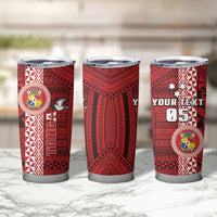 Custom Tonga Rugby Tumbler Cup World Cup 2023 Coat Of Arms Ngatu Pattern LT05 - Polynesian Pride