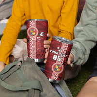 Custom Tonga Rugby Tumbler Cup World Cup 2023 Coat Of Arms Ngatu Pattern LT05 - Polynesian Pride