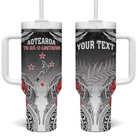 Personalised New Zealand Waitangi Day Tumbler With Handle Aotearoa Te Ra O Waitangi Manaia Maori Pattern