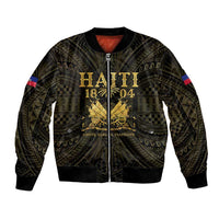 Haiti 1804 Bomber Jacket Polynesian Gold Neg Maron LT05 Unisex Gold - Polynesian Pride