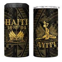 Haiti 1804 4 in 1 Can Cooler Tumbler Polynesian Gold Neg Maron LT05 One Size: 16 oz Gold - Polynesian Pride