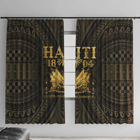Haiti 1804 Window Curtain Polynesian Gold Neg Maron LT05 With Hooks Gold - Polynesian Pride
