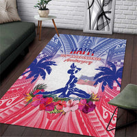 Haiti Independence Day Area Rug Neg Maron Polynesian Style LT05 Blue - Polynesian Pride