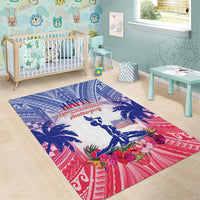 Haiti Independence Day Area Rug Neg Maron Polynesian Style